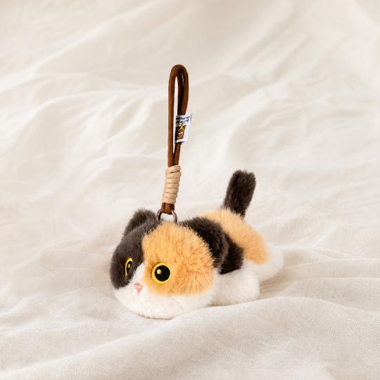 Cute Cat Plush Keychain, Stuffed Animal Kitten Pendant, Soft Fluffy Bag Charm for Backpack Purse, Adorable Gift for Kids Girls