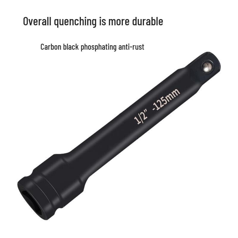 Bară de rupere neagră din carbură, rezistentă, în formă de L, 1/2", cu adaptor de extensie pentru cheie cu impact pneumatic