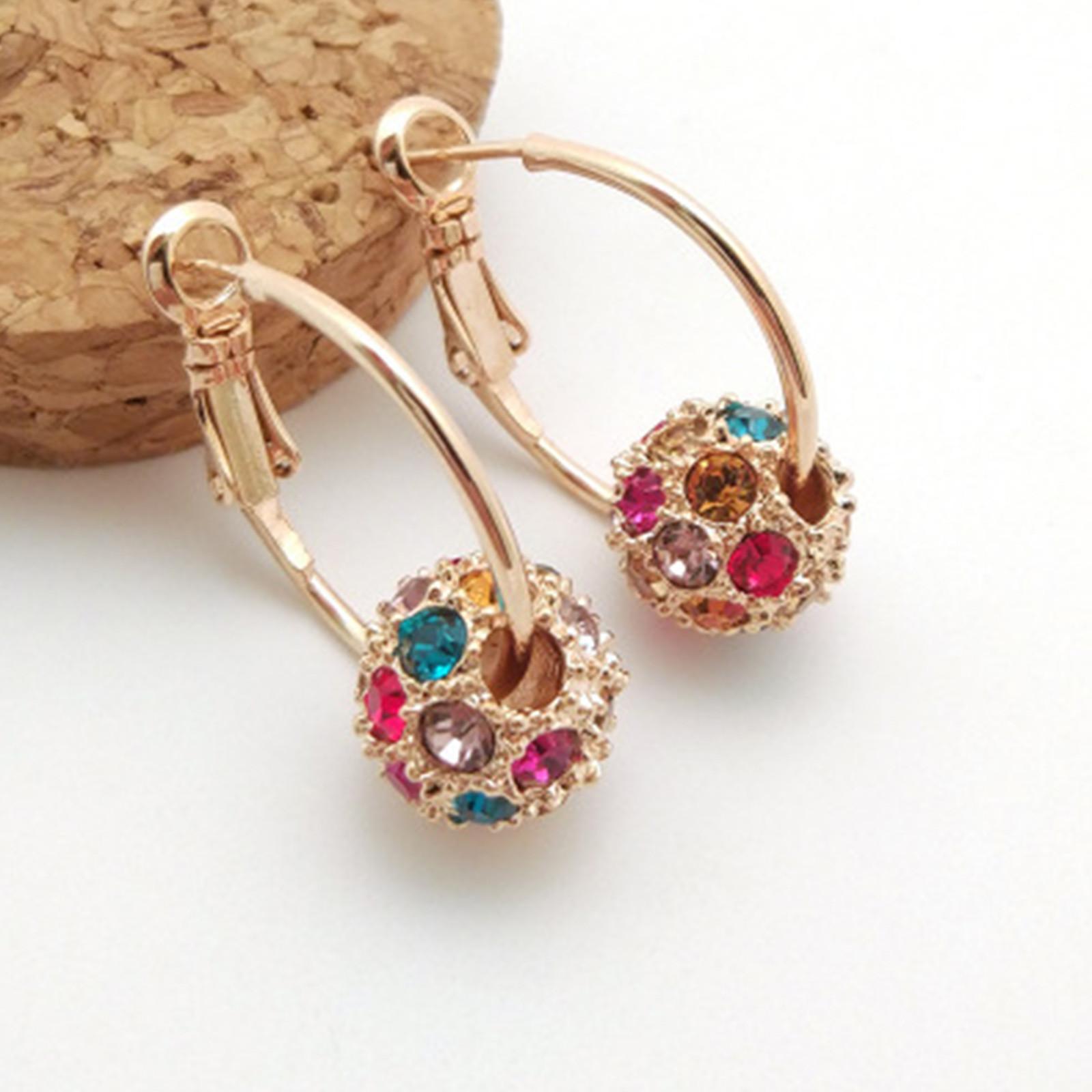 

Перфорированные лимфодренажные серьги, магнитные украшения для здоровья с давлением в ушах, серьги с транспортировочными бусинами в виде цветных алмазных шариков, украшения для ушей One Size