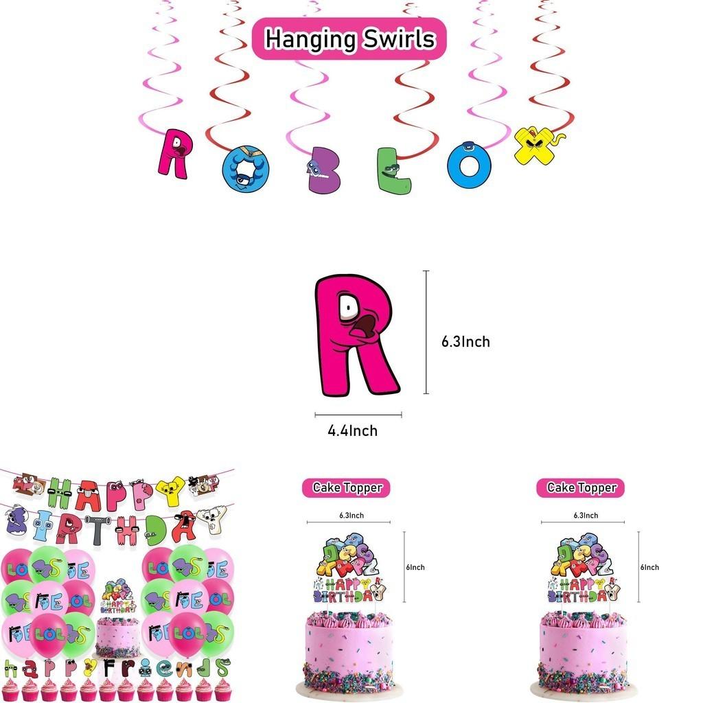 Magical Alphabet Lore Theme Balloon Pull Flag Set Birthday Party Decor Decorations Supplies