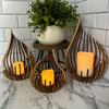 3pcs Handmade Wood Candle Holder Set Natural Curved Twisted Branches Table Centerpiece Lotus Candle Holder Rustic Elegant Decor