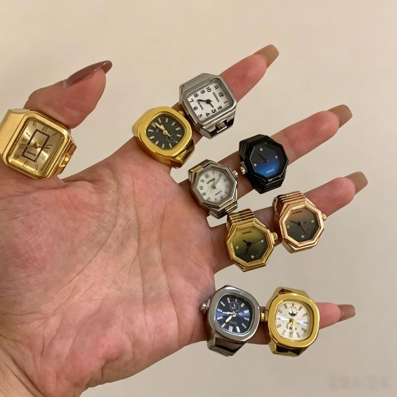 Ring Watch Selling Mini Finger Watch Creative Alloy Shell Finger Square Dial Couple Men And Women