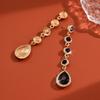 Retro Court Style Rhinestone Long Water Drop Earrings for Dinner Party Accessories.