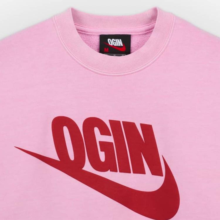 Nike X Nigo Collaboration Fw24 Crewneck Pullover Fleece Long Sleeve Sweatshirt Men Sweatshirt Pink FV5942-621