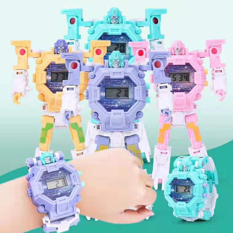 Children's Deformation Watch King Kong Robot Cartoon Elementary School Pupils Diy Toy Boy Girl Electronic Watch Gift
