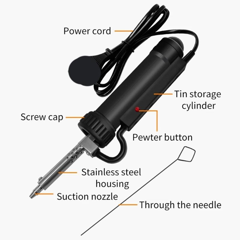 652F Heavy Duty 680 Solder Sucker Tool with Ergonomic Grip for Professional Circuit Board Maintenance