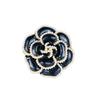 Elegant Vintage Pearl & Black Rose Brooch for Oversized Sweaters