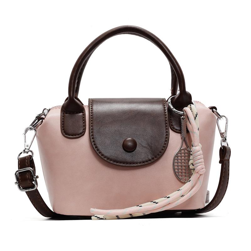 2025 new niche retro contrasting colors high-end portable dumpling bag versatile commuter daily casual messenger women's bag