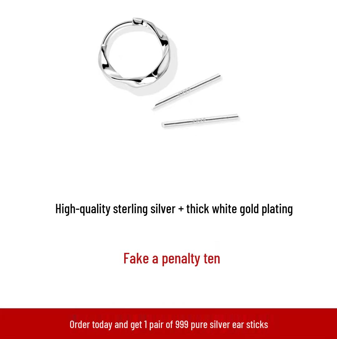 

Минималистичные серьги-кольца из чистого серебра 999 пробы для пирсинга ушей - Женские украшения для хряща и серьги-пусеты S999 Silver