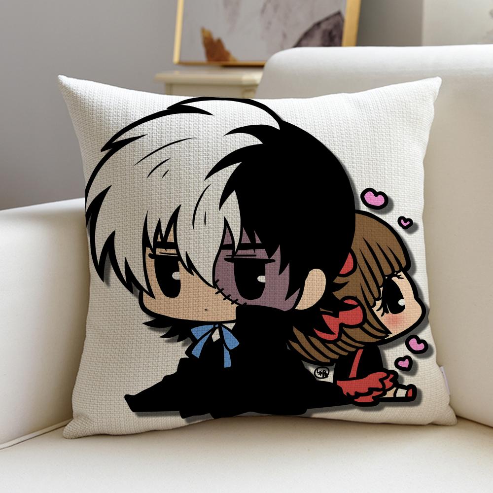 Classic BBlack JackS Cushion Cover Breathable and skinfriendly linen pillowcase square removable and washable cushion