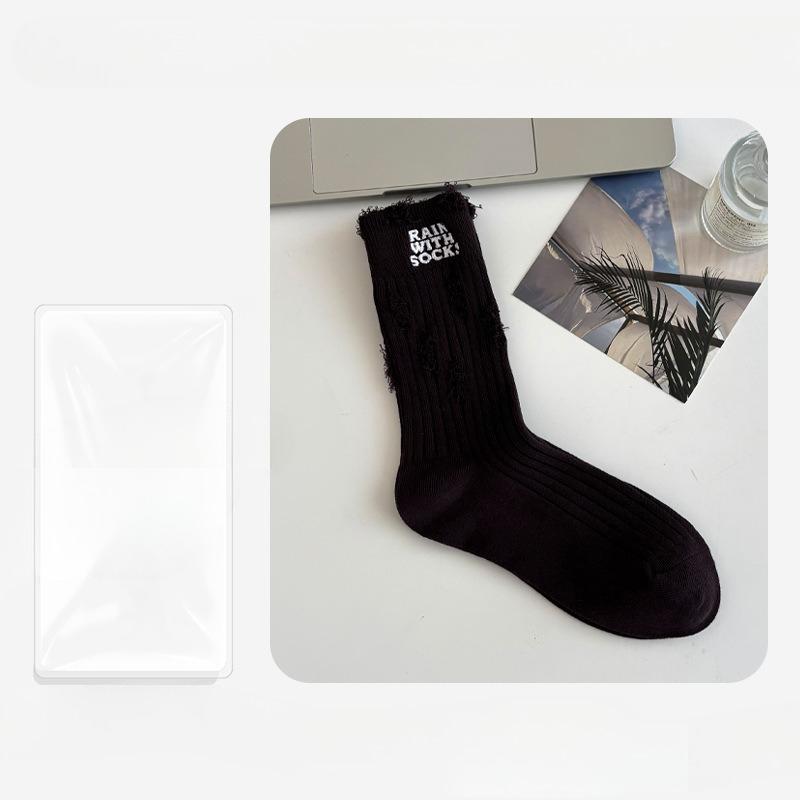 

Женские Осенние Все Виды Рваных Дыр Дезодорирующие Впитывающие Пот Носки из Хлопка Махровой Ткани 1 pair кофейный