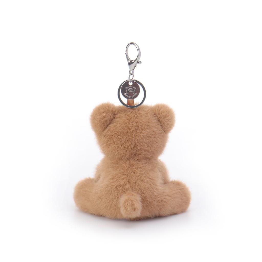 Apricot Lamb Leisure Bear Cute Soft Keychain Plush Toy, Perfect for Boys and Girls, Fits Kids Backpacks and Purses, 12cm