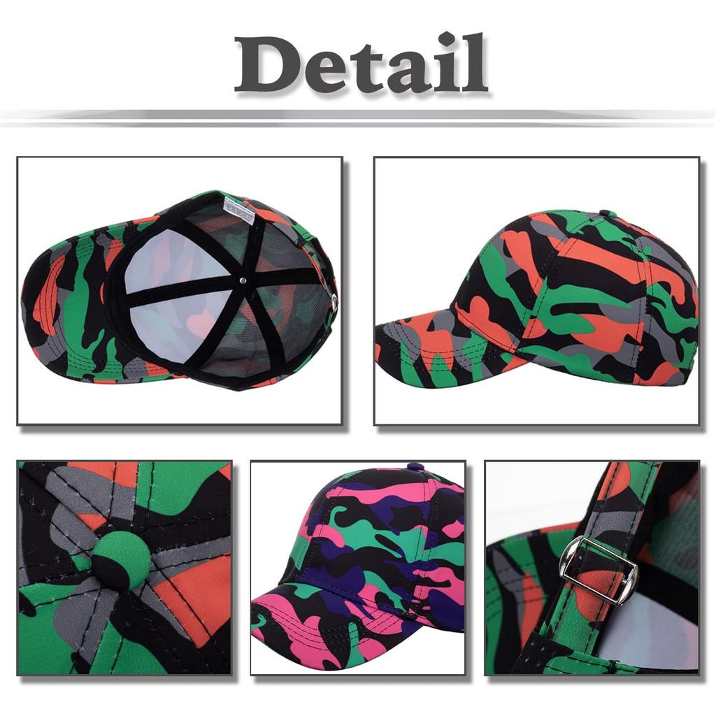 White Fang Camouflage Cap Hip Hop Casual Fashion Hat Outdoor Men Women CZA032 (Orange)