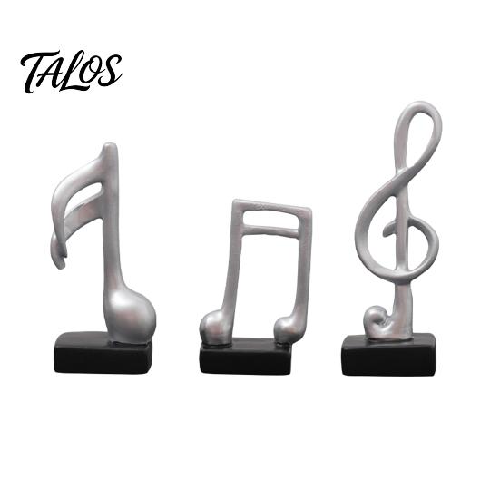 Talos 3Pcs Minimalist Music Note Resin Sculpture, Treble Clef & Eighth Quarter Desk Decor for Piano Room Living Room, Matte Art Collectible, Creative