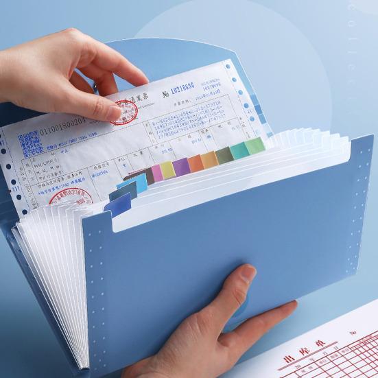 Quittungsorganizer Wasserdicht Kassenbeleg Halter Erweiterbare Aktenmappe Knopfdesign Große Kapazität Geschäftsgutscheine Aufbewahrungstasche