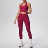 Solid Color Halter Sports Bra & Body Sculpting Yoga Pants Set