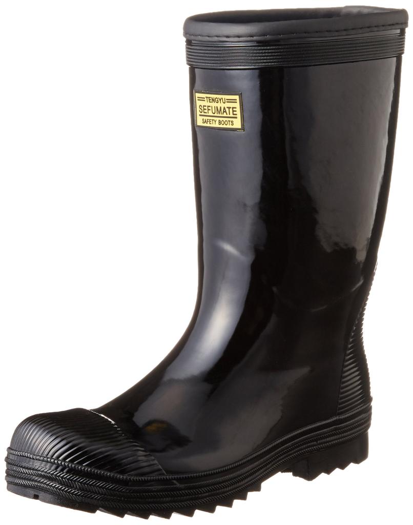 Fuji Glove Industry 992 Men's Lightweight Half-Type Safety Boots, Rubber, Size 25.0cm, Black