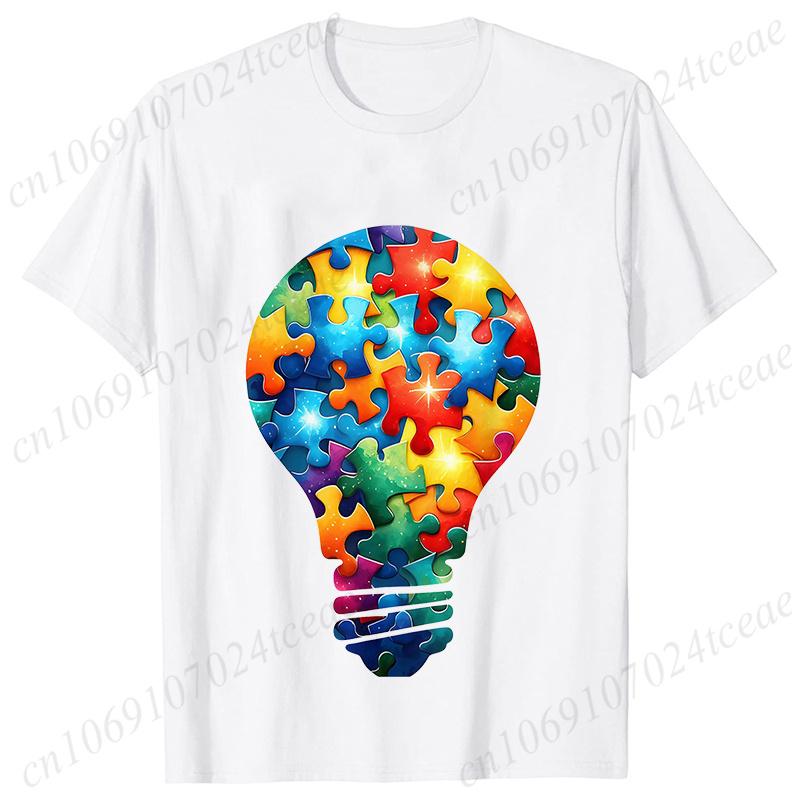 Autism Puzzle Piece Women Unisex T-shirt Tshirt Neurodiversity Graphic Fashion Autism Tree Awareness Tshirt Adults Kids Clothing
