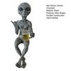 UV Protected Alien Garden Ornament Statue Hand-Painted Funny Rude Alien Sculpture Home Decor Yard Ornament