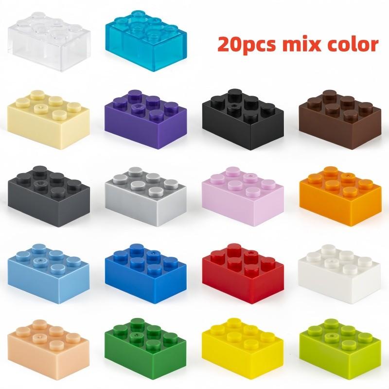 

20pcs Thick 2x3 DIY Building Blocks Figures Bricks Dots Educational Plastic Toys for Children Size Compatible With 3002