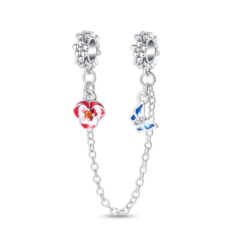 Copper Star Crescent Sun Earth Safety Chain Piece Fit Original Wrist Bracelet Beaded Designer Charms Necklace Female Jewelry