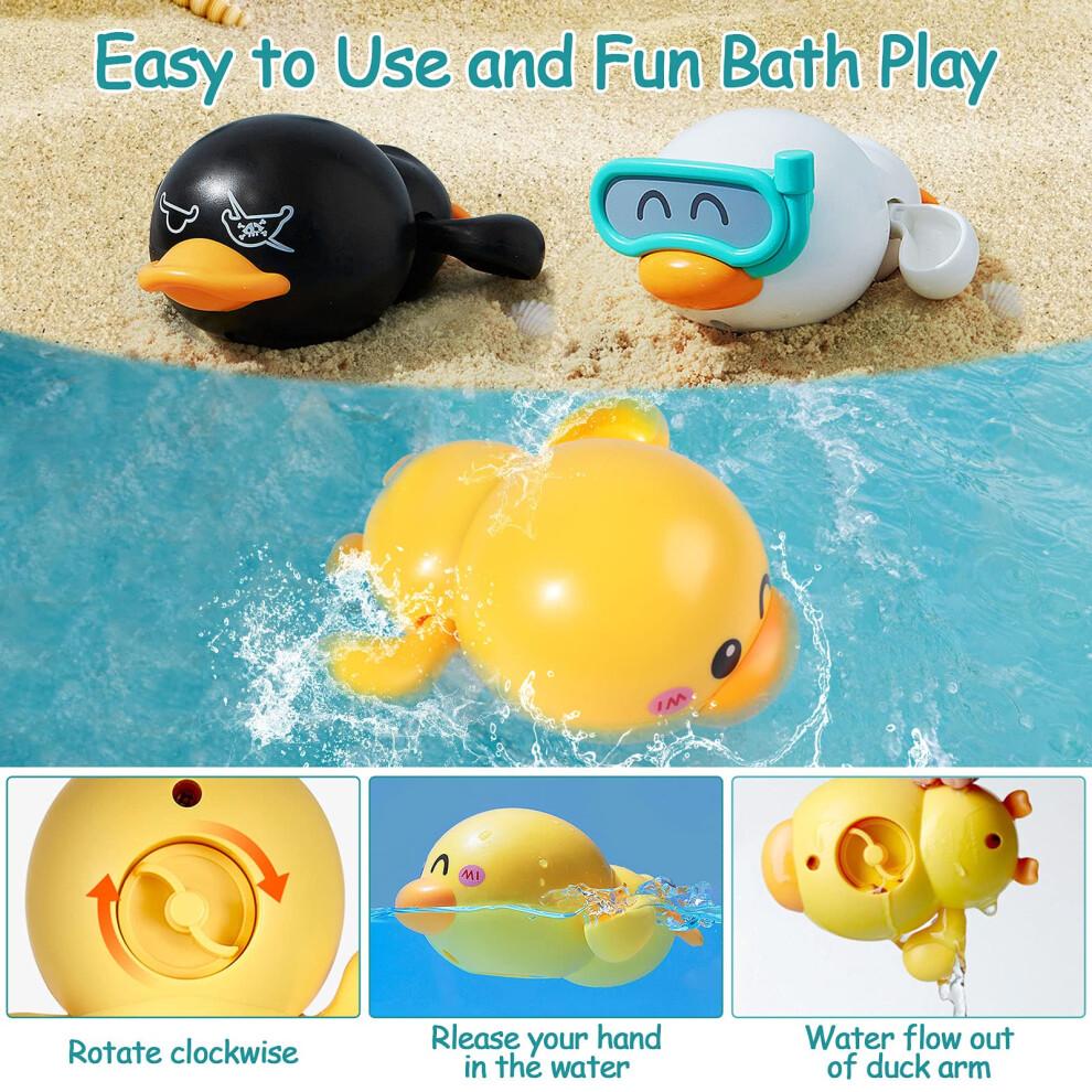 Bath Toys for Toddlers with Bubble Maker, WindUp Ducks and Music, Baby Bathtub Toy Gift