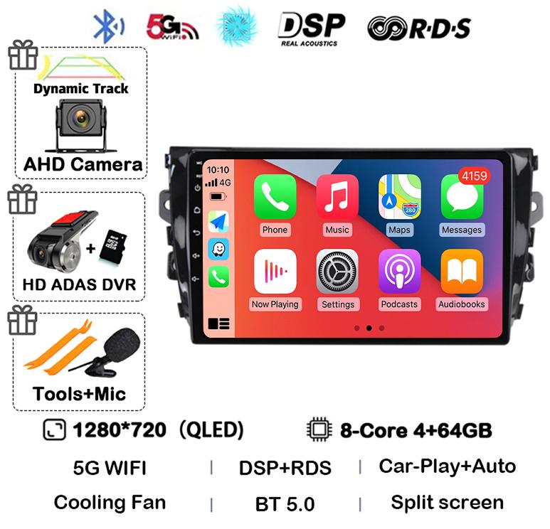 Android 14 Carplay Auto 4G WIFI For Zotye T600 2014-2019 Car Radio Multimedia Video Player Navigation Stereo GPS 360 Camera QLED