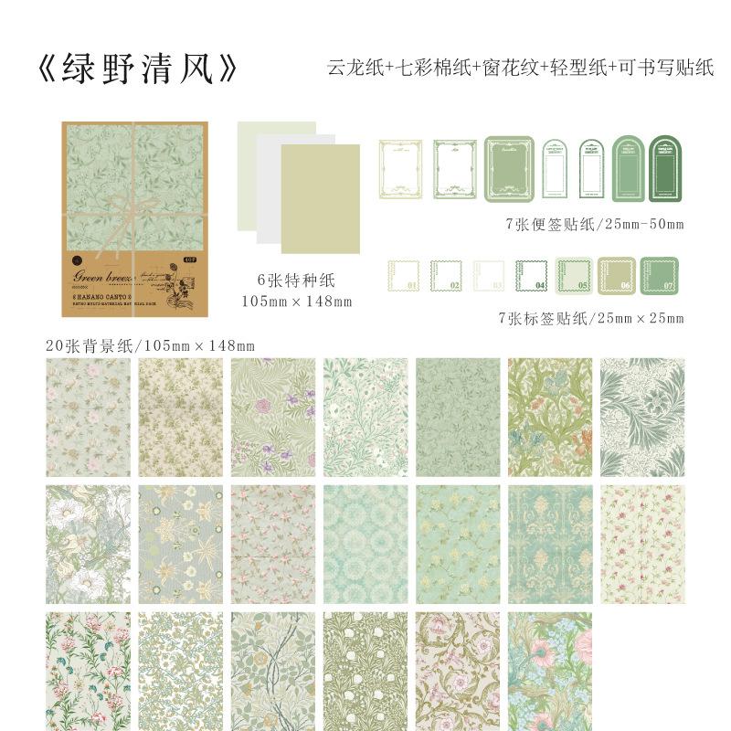 40 Pcs Sticker+material Paper Set Planner Handmade DIY Scrapbooking Diary Album Junk Journal Supplies