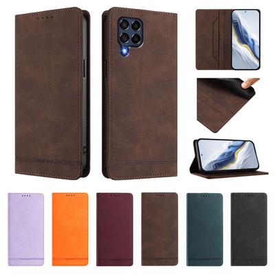 Samsung Galaxy M53 M33 M23 M13 M62 M52 M42 M32 M22 M12 M02 İçin Manyetik Deri Telefon Kılıfı Kapaklı Cüzdan Kart Standı Kılıfı Funda
