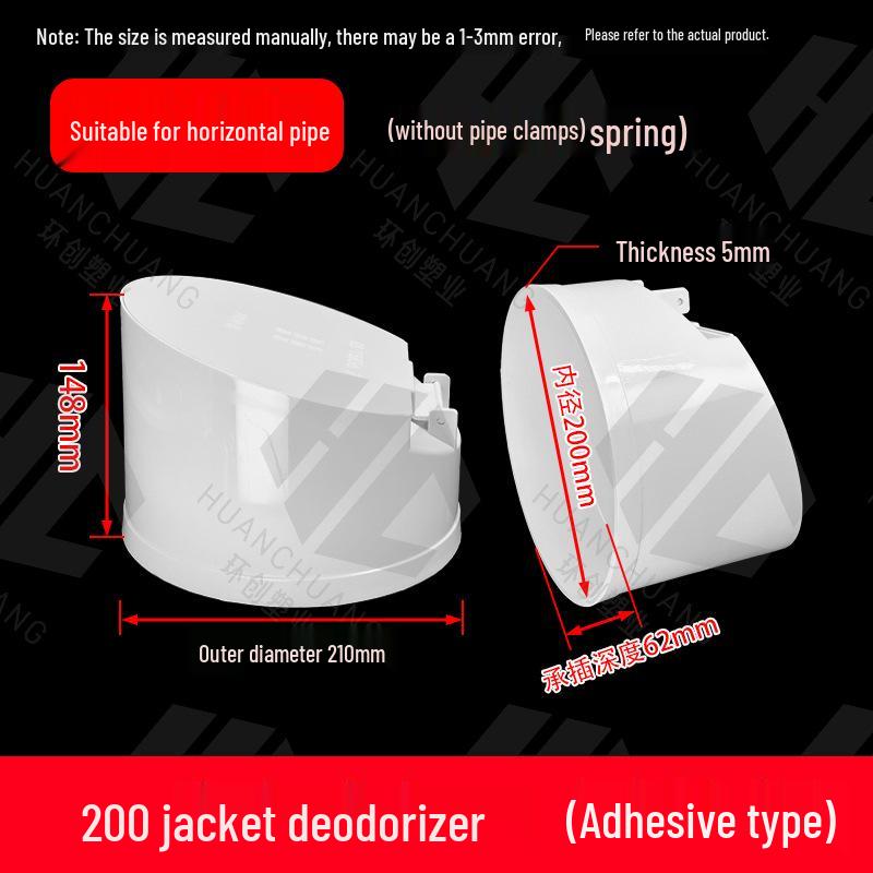 PVC Self-Closing Odor Trap Pipe, Insect & Rodent Proof, Fits 50/75/110mm Septic Tank Sewage Outlets