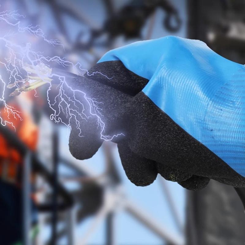 1 Pair Withstanding Voltage 1000V High Elasticity Glove Safety Protective Blue Electrician Insulating Gloves