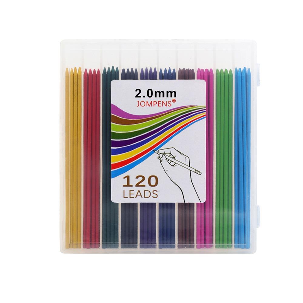 120pcs 10 Colors Mechanical Pencil Refills Large Capacity Propelling Pencil Replacement Refill