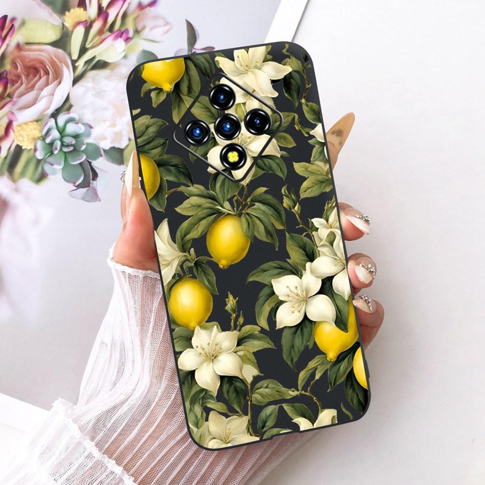 For Infinix Zero 8 8i X687 X687B Cute Flower Butterfly Cat Painted Case For Infinix Zero8 Zero8i Black Silicone Soft Phone Cases