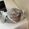 Large Capacity Lightweight Student Shoulder Bag Women Solid Color Crossbody Bag