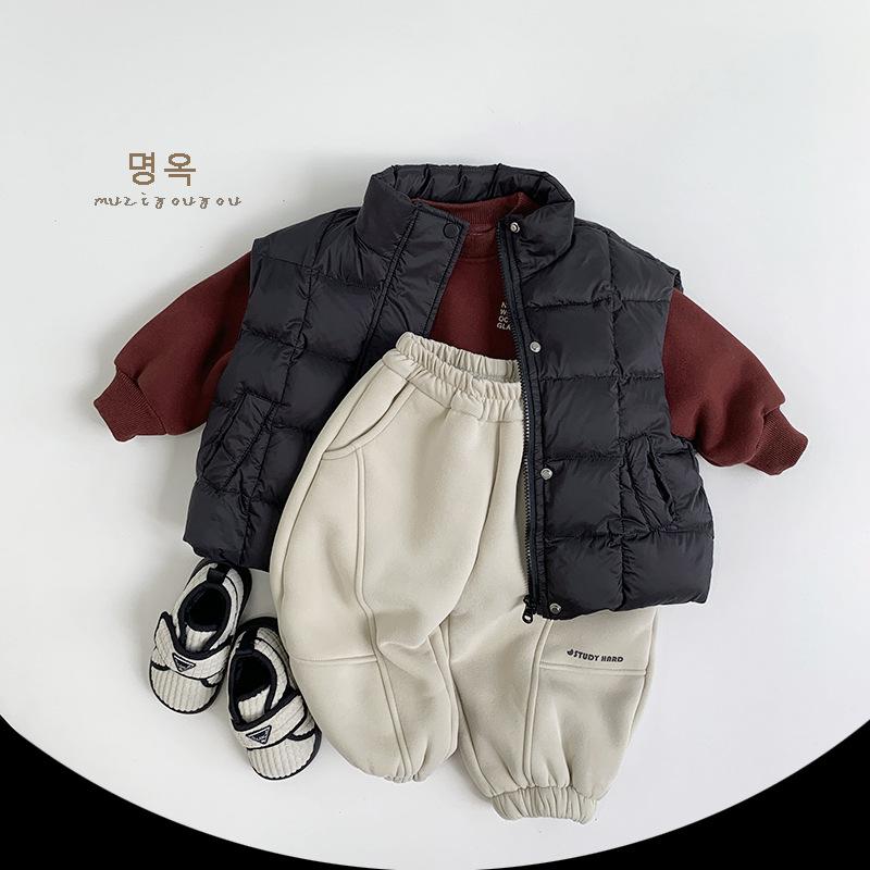 Kids Fleece Lined Thick Warm Winter Casual Sweatpants Unisex Boys Girls Fashion Kids Pants