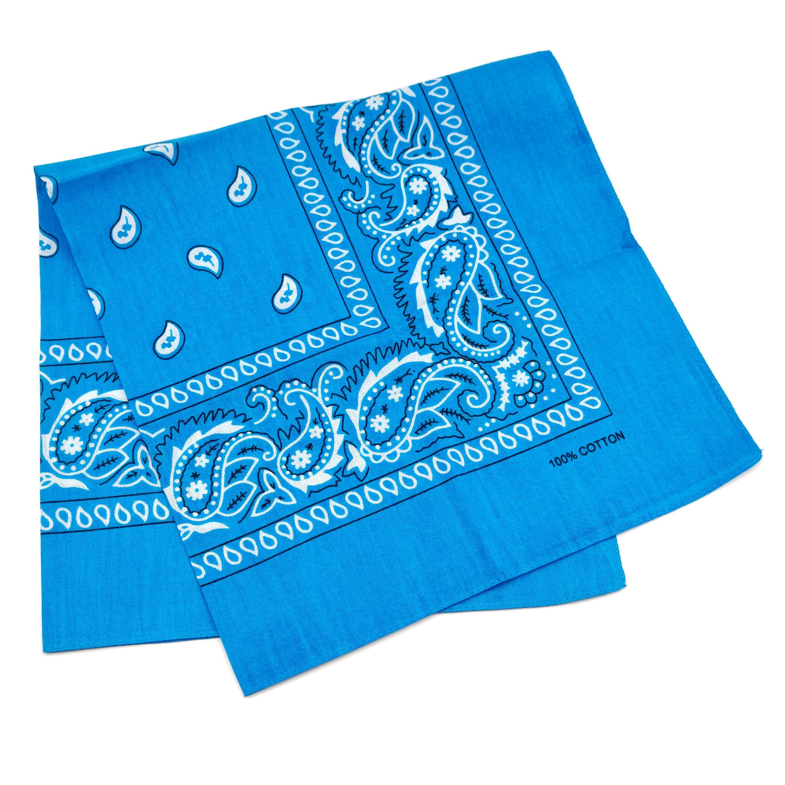 

Trifong bandana light blue paisley 100% cotton blue bandana adult stylish cotton handkerchief bandana men s women s unisex 55cm x 55cm blue