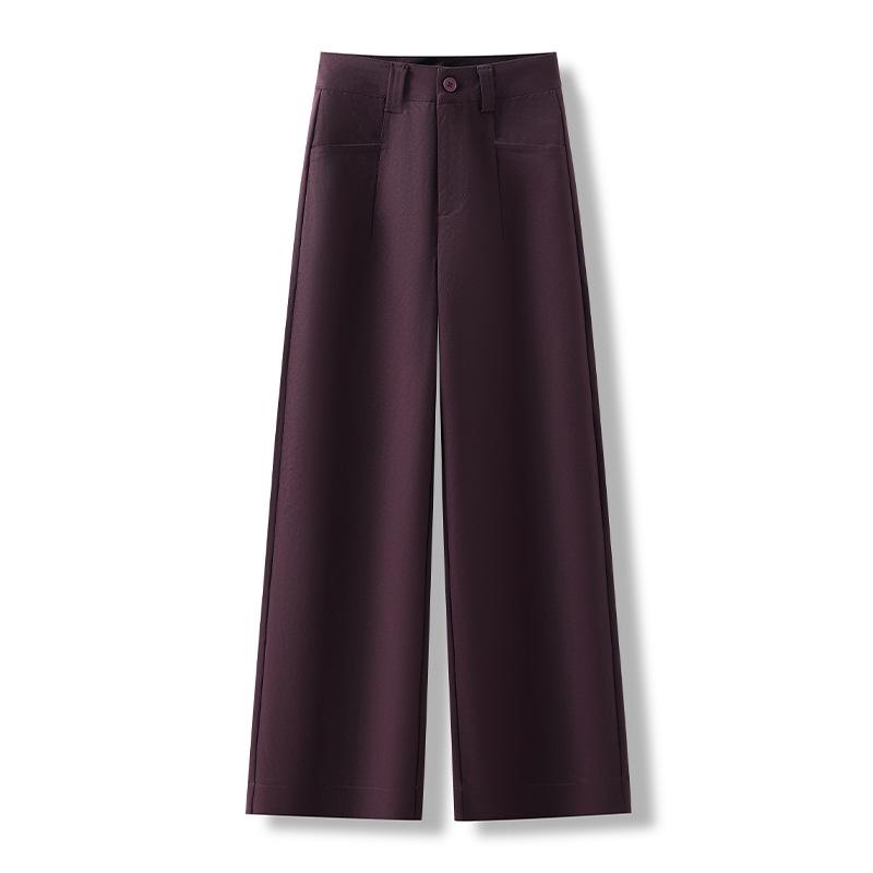 

Kaxi Wide-Leg Pants for Women Spring 2026: Slimming, Flaw-Hiding Drape, Petite Straight-Leg Design 26/S [85-95 lbs] фиолетовый