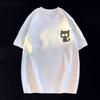 Cat Printed Unisexs Tshirt Casual Oneck Short Sleeve Tshirt Summer Trend Allmatch Cartoon Pullover Top Tee Unisexs Clothing