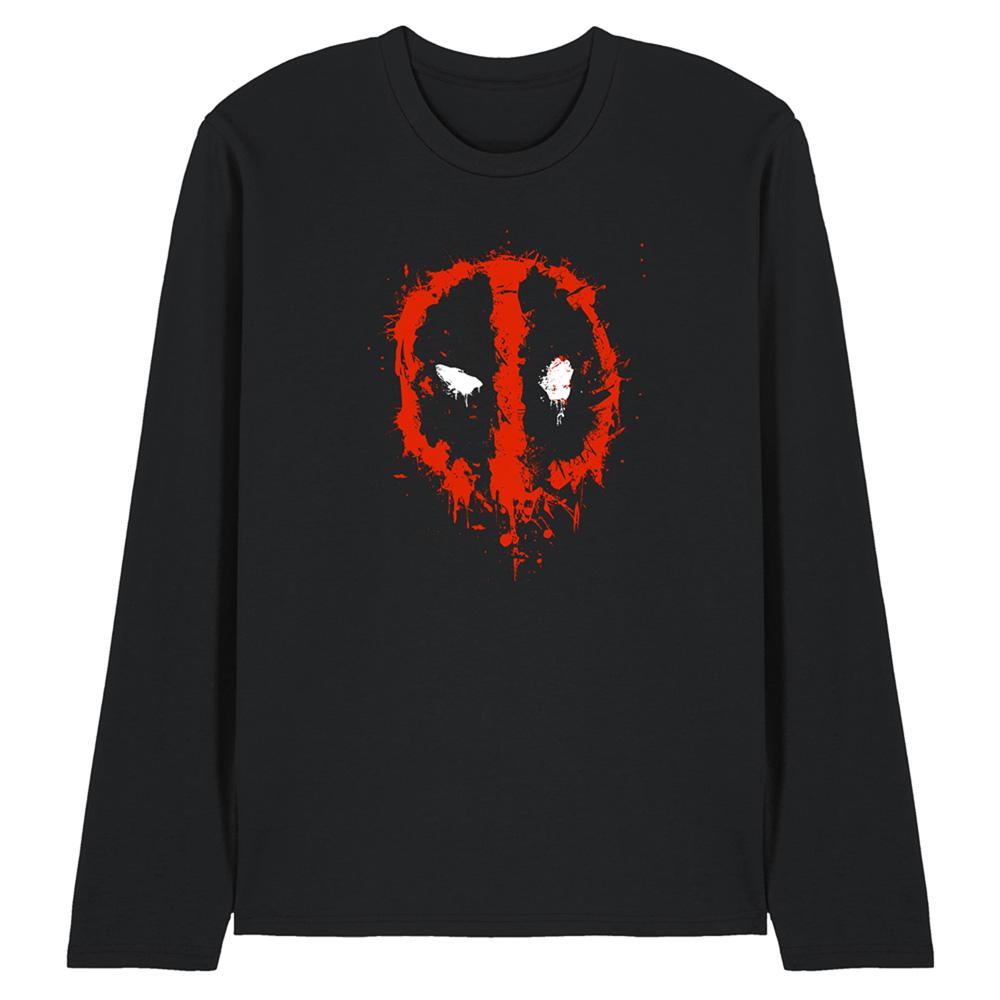 Deadpool Unisex Adult Painted Logo Long-Sleeved T-Shirt