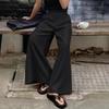 2025 Damen-Hose mit weitem Bein und elastischem Bund in Übergröße - Schlicht, Modisch, Lässig in Schwarz & Weiß