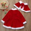 (Kung Pao Chicken)Toddler Kids Baby Girls Christmas Clothes Costume Party Dresses+Shawl+Hat Outfit
