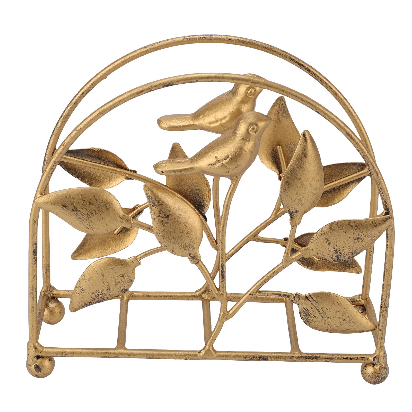 

Metal Napkin Holder Dining Table Rustic Leaf Bird Tissue Holder for Cocktail Farmhouse Home Kitchen Decor Vintage Gold