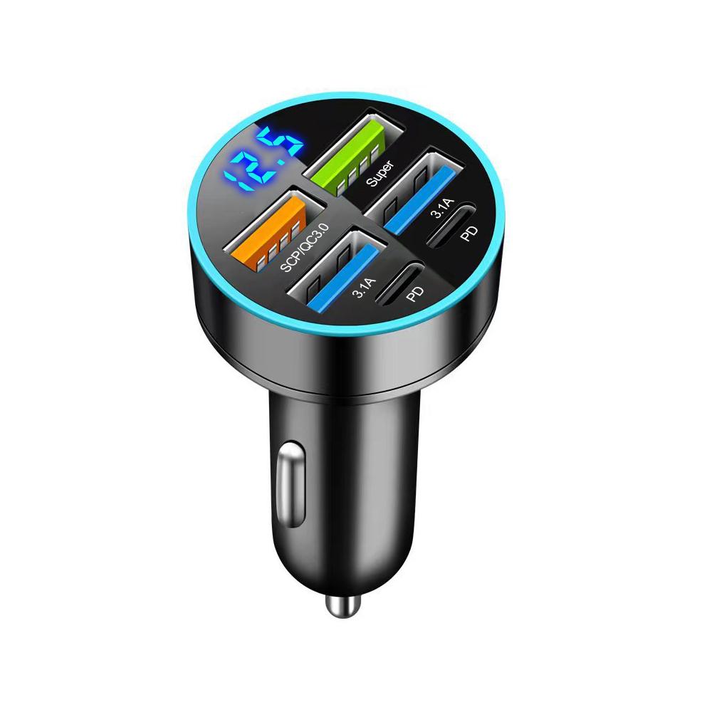 

8 портов USB автомобильное зарядное устройство USB C быстрая зарядка автомобильное зарядное устройство для телефона адаптер PD Type C адаптер питания для iPhone Samsung Huawei Xiaomi