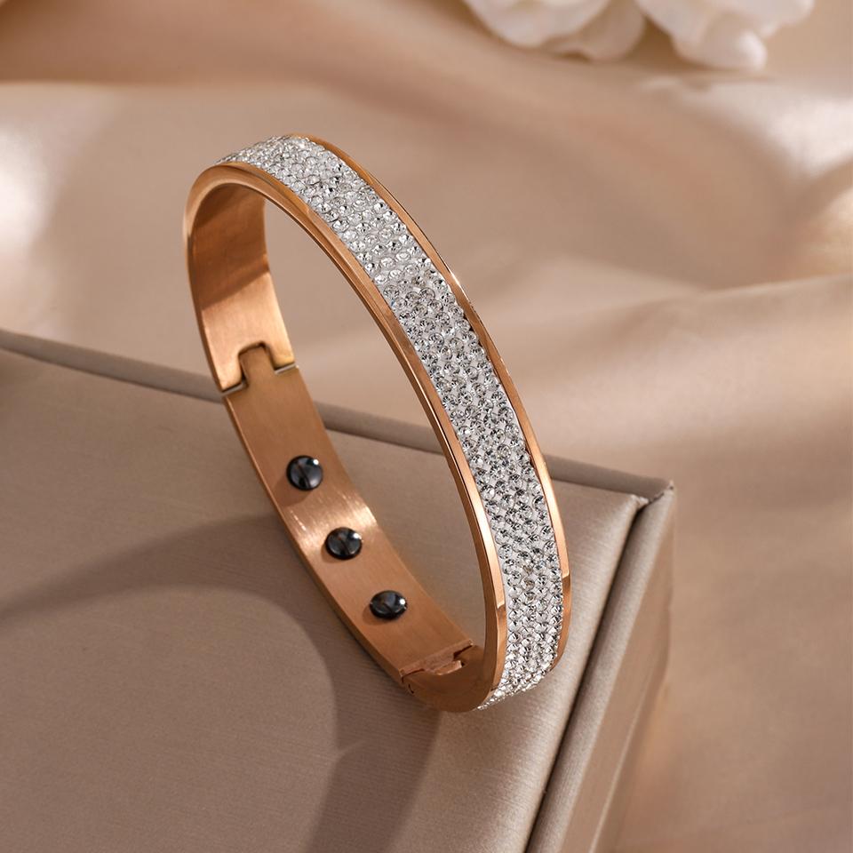 ZAKOL Buling Vollkristall CZ Edelstahl Dickes Armband Damen Herren Luxus Handgelenk-Accessoires Ästhetischer Zirkon Geschenk