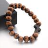 Classic Natural Wood Beads Crucifix Pendant Necklace for Men Women Religious Rosary Jewelry Handmade Prayer Accessories