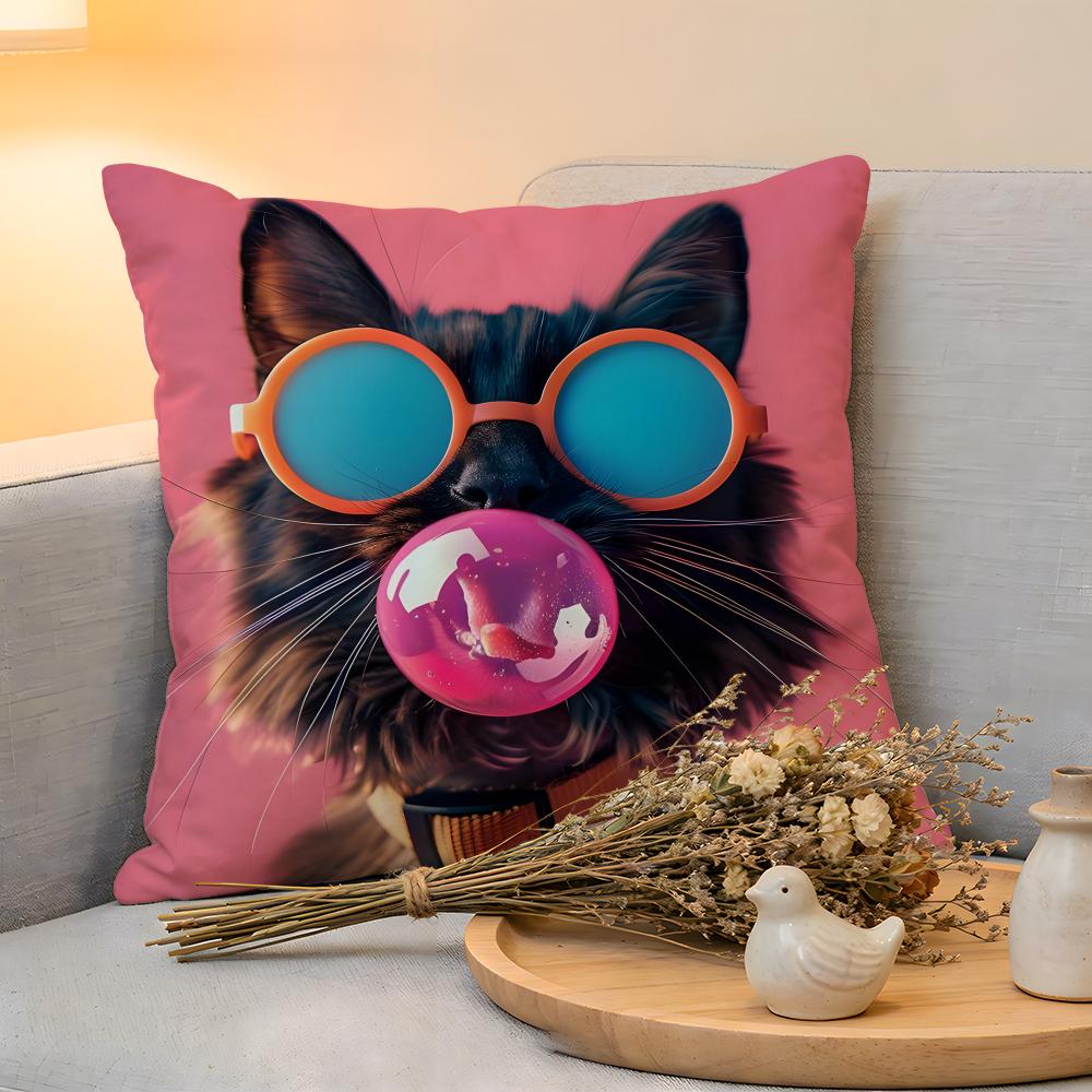 Cushion Cover Linen SkinFriendly Soft Decorative Case For Sofa Home Decor Kwaii Anime Vibrant Bubble Pillow Cover