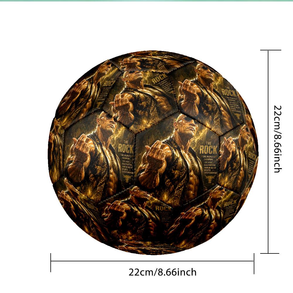 The Rock's Power Pose Soccer Ball Size 5 Soccer Ball, Machine-stitched, Soft and Comfortable, Suitable for Training and Matches Fan Gift