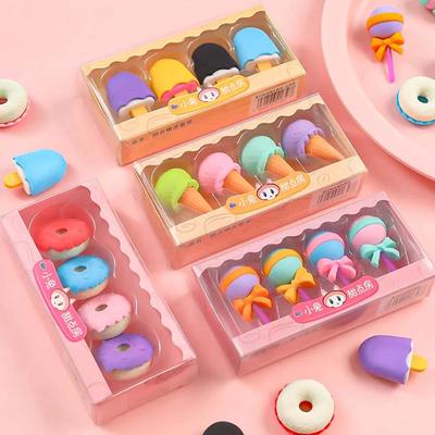 2PCS Random Dessert Shape Eraser Creative Cute Eraser, Suitable for Student Stationery