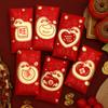 6pcs Blessings Printing Lucky Money Bag Solid HongBao Cartoon Red Packet  Year of The Snake