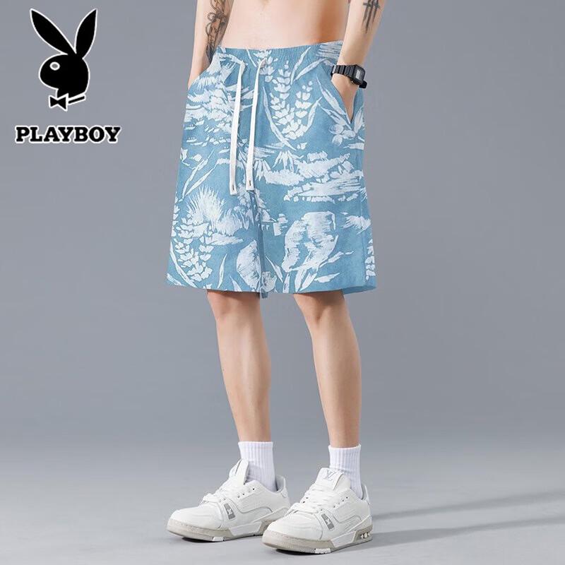 PLAYBOY Men's Summer Casual Beach Shorts